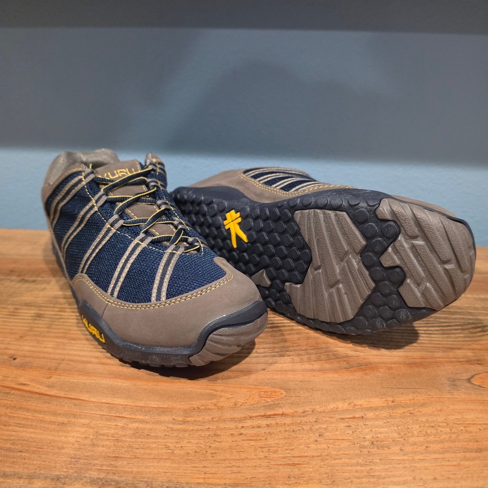 Kuru Mens Chicane Hiking‎ Shoes Navy Brown Yellow Orthopedic Support Size 7.5